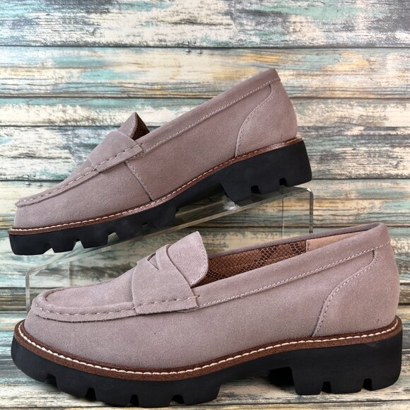 White Mountain Loafer Womens Size 8W Taupe Suede Dress Shoes Work Formal Comfort - Picture 2 of 11